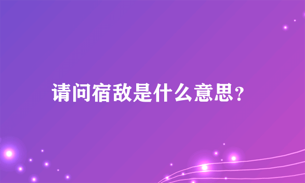 请问宿敌是什么意思？