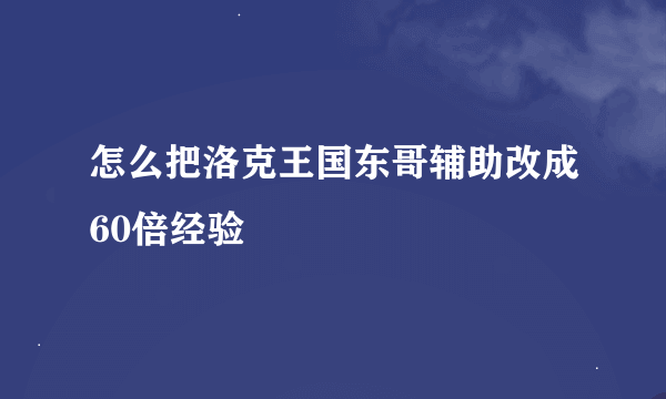 怎么把洛克王国东哥辅助改成60倍经验