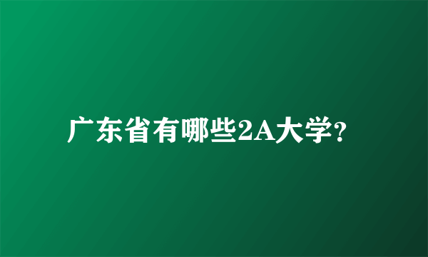 广东省有哪些2A大学？