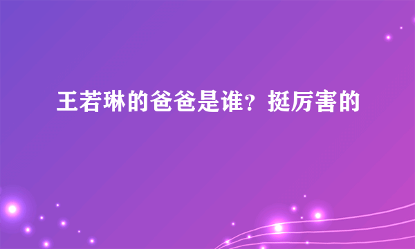 王若琳的爸爸是谁？挺厉害的