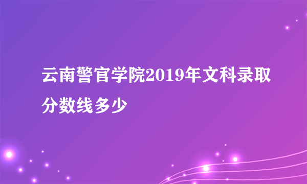 云南警官学院2019年文科录取分数线多少