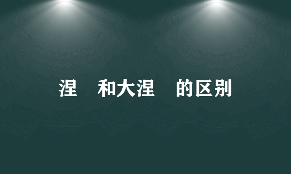 涅槃和大涅槃的区别