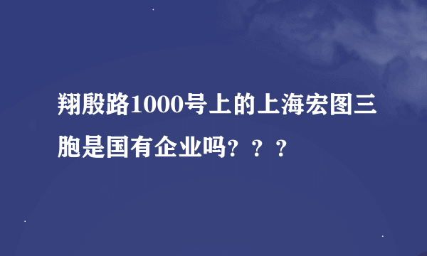 翔殷路1000号上的上海宏图三胞是国有企业吗？？？