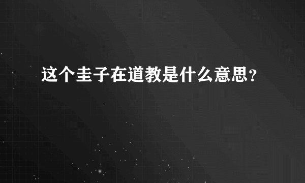 这个圭子在道教是什么意思？