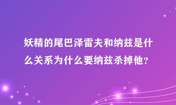 妖精的尾巴泽雷夫和纳兹是什么关系为什么要纳兹杀掉他？