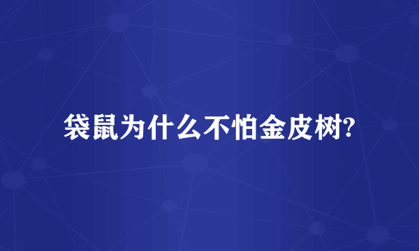 袋鼠为什么不怕金皮树?