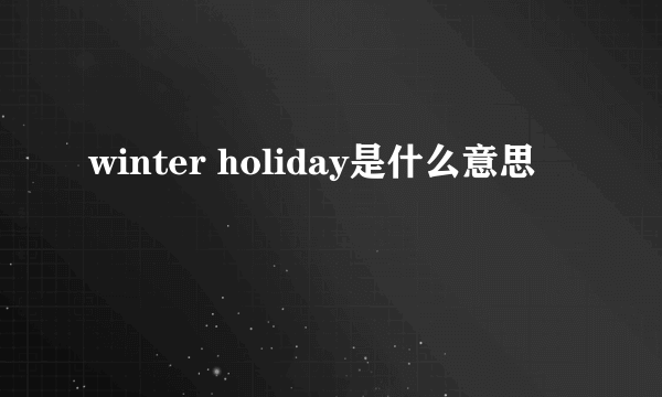 winter holiday是什么意思