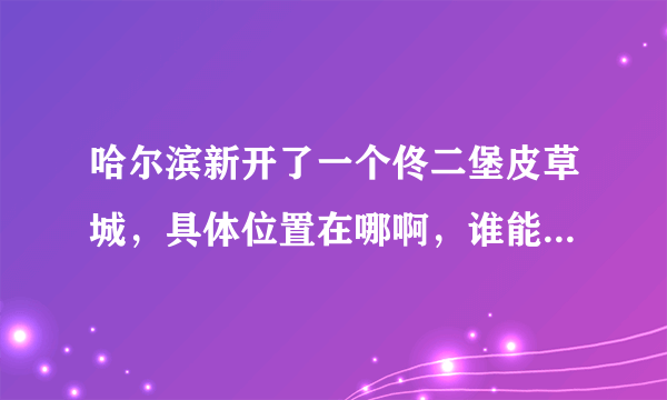 哈尔滨新开了一个佟二堡皮草城，具体位置在哪啊，谁能告诉我一下谢谢了