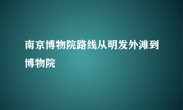 南京博物院路线从明发外滩到博物院