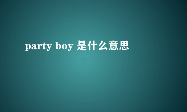 party boy 是什么意思