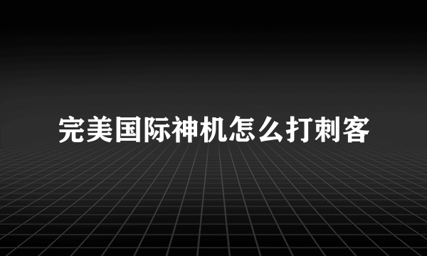 完美国际神机怎么打刺客