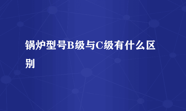 锅炉型号B级与C级有什么区别