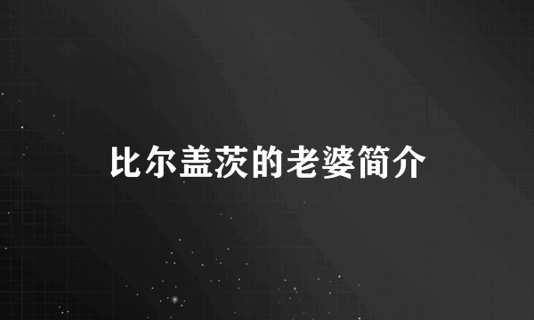 比尔盖茨的老婆简介