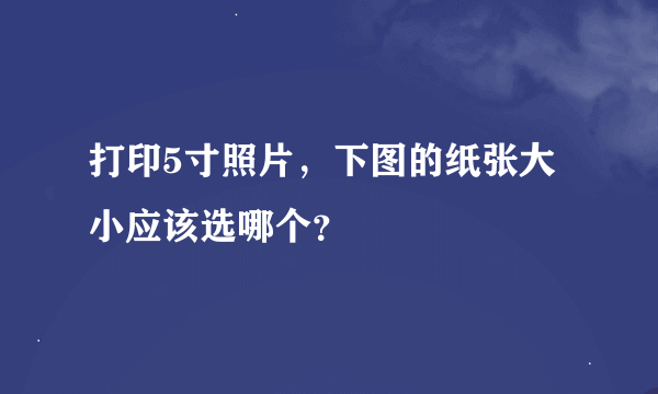 打印5寸照片，下图的纸张大小应该选哪个？