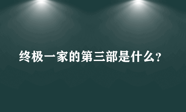 终极一家的第三部是什么？