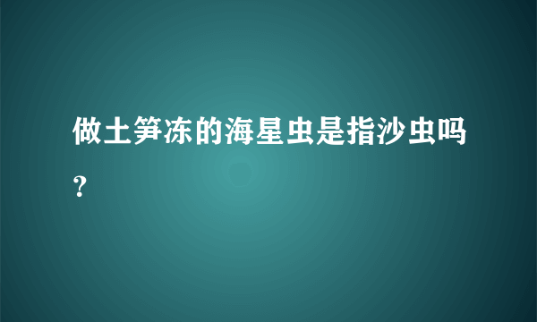 做土笋冻的海星虫是指沙虫吗？