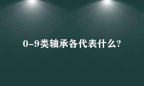 0-9类轴承各代表什么?