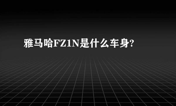 雅马哈FZ1N是什么车身?