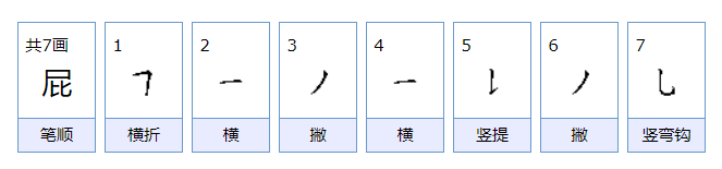 屁的笔顺