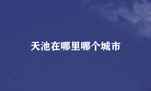 天池在哪里哪个城市