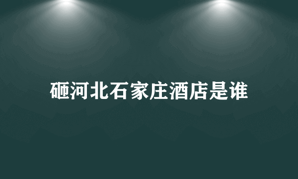 砸河北石家庄酒店是谁