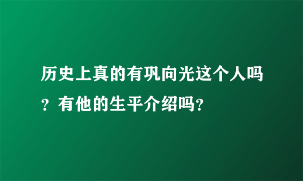 历史上真的有巩向光这个人吗？有他的生平介绍吗？