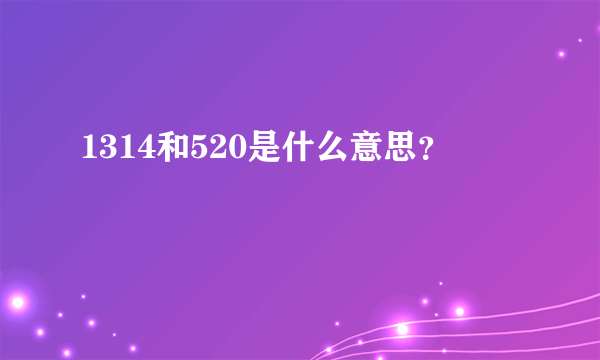 1314和520是什么意思？