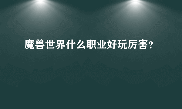 魔兽世界什么职业好玩厉害？