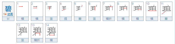 碧绿的碧的拼音是什么？