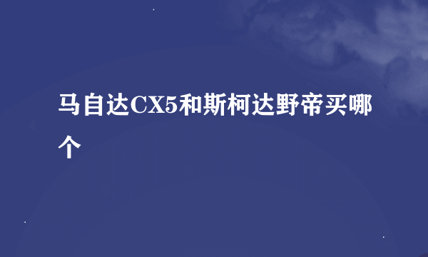 马自达CX5和斯柯达野帝买哪个