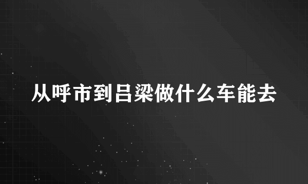 从呼市到吕梁做什么车能去