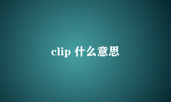 clip 什么意思