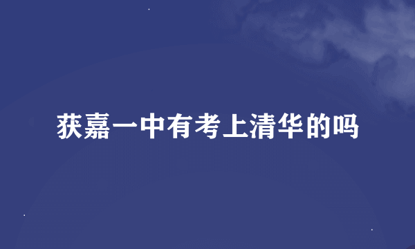 获嘉一中有考上清华的吗