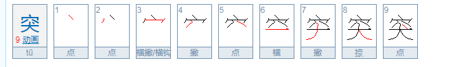 突的笔顺