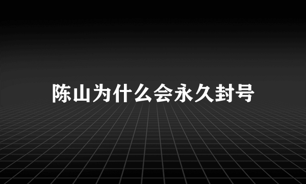 陈山为什么会永久封号