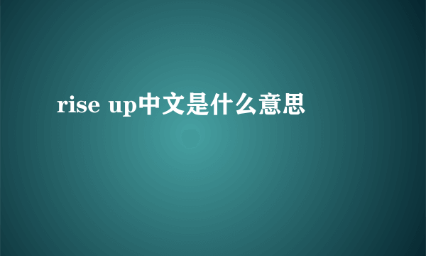 rise up中文是什么意思