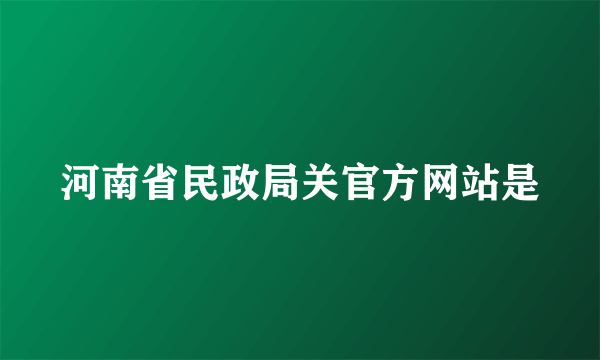 河南省民政局关官方网站是