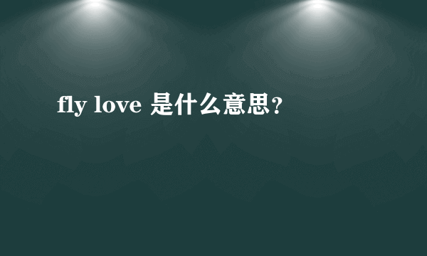 fly love 是什么意思？