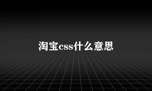 淘宝css什么意思