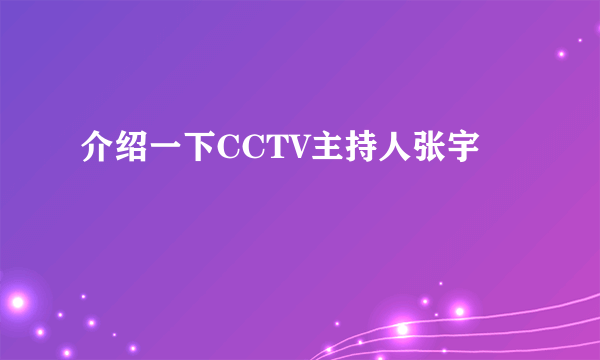 介绍一下CCTV主持人张宇