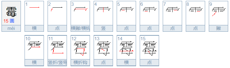 霉组词！一一一 越多越好，加上四字词语，三字除外。