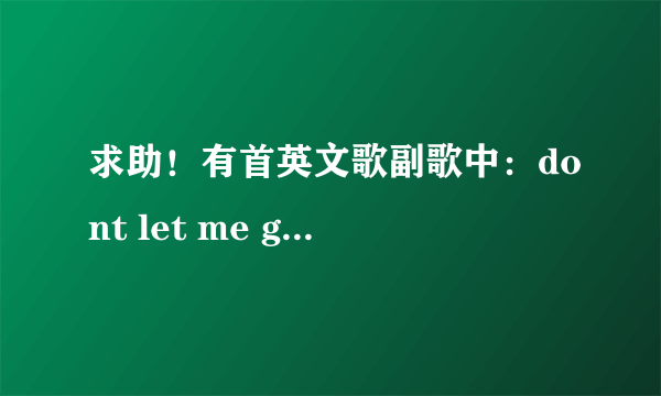 求助！有首英文歌副歌中：dont let me go~dont let me go