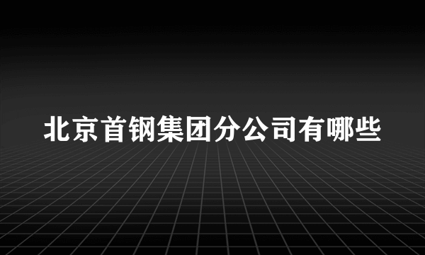 北京首钢集团分公司有哪些