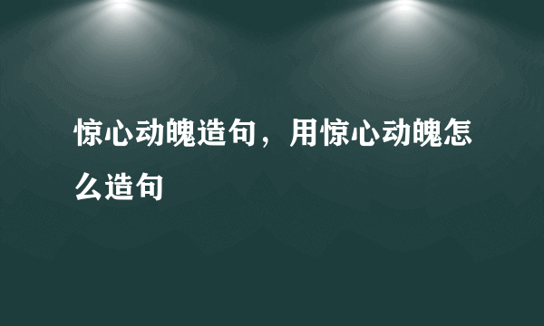 惊心动魄造句，用惊心动魄怎么造句