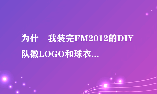 为什麼我装完FM2012的DIY队徽LOGO和球衣之後，每次进入游戏都会有这个画面，而且重复出现数次。