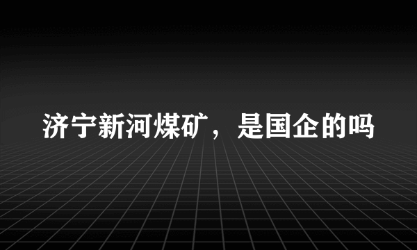 济宁新河煤矿，是国企的吗