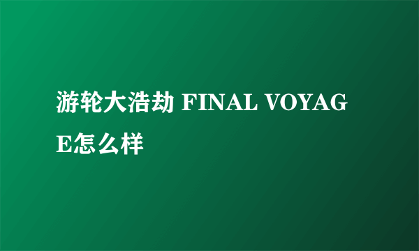 游轮大浩劫 FINAL VOYAGE怎么样