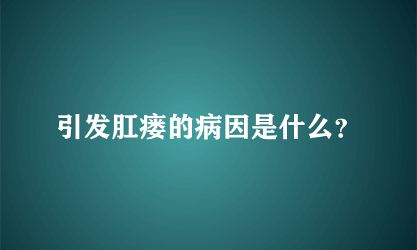 引发肛瘘的病因是什么？