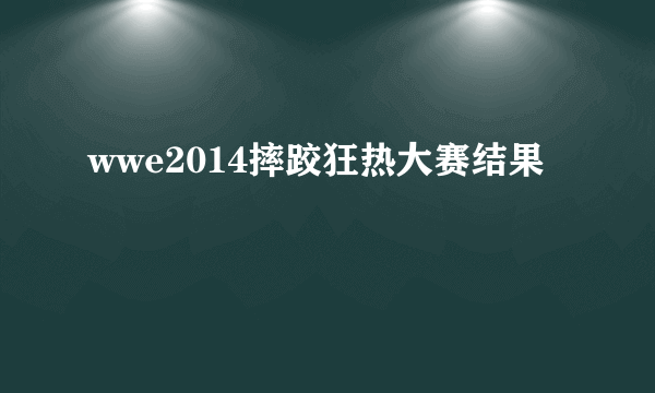 wwe2014摔跤狂热大赛结果