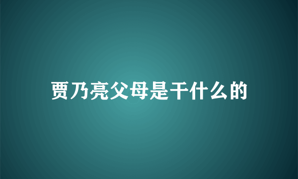 贾乃亮父母是干什么的